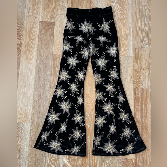 Free People Pants - NWOT Free People Lenni star velvet black bell bottoms